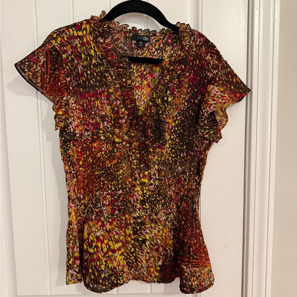 East 5th Multicolor Ruffled Blouse